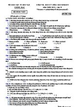 Đề kiểm tra học kỳ I môn Sinh học Lớp 10 - Mã đề 422 - Năm học 2018-2019 - Sở giáo dục và đào tạo tỉnh Quảng Nam